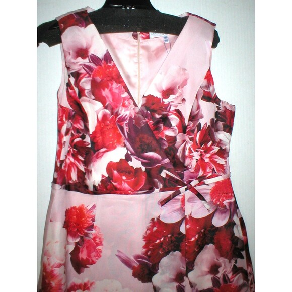NWT New Designer Carolina Herrera $2490 Pink Silk Dress Flowers Red 12 Womens - Picture 5 of 12